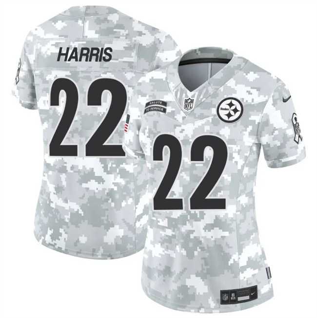 Women%27s Pittsburgh Steelers #22 Najee Harris 2024 F.U.S.E Arctic Camo Salute To Service Limited Stitched Jersey Dzhi